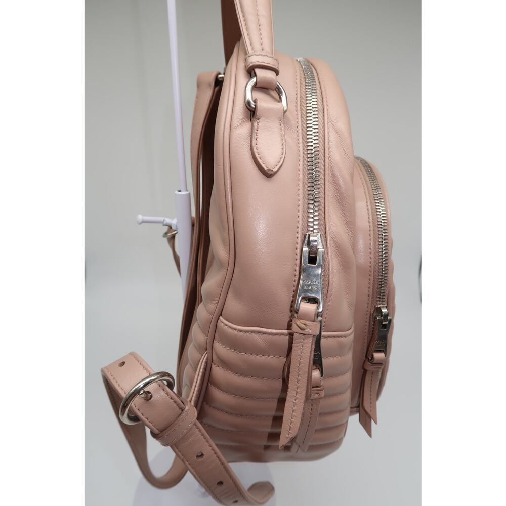 Prada Milano Diagramme Zip-Around Backpack Pink Leather Logo Accent - Picture 6 of 16
